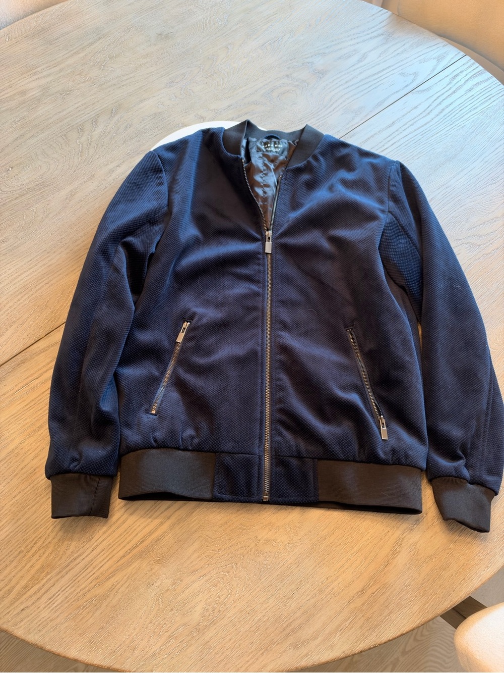 Zara Dark Navy Bomber Jacket